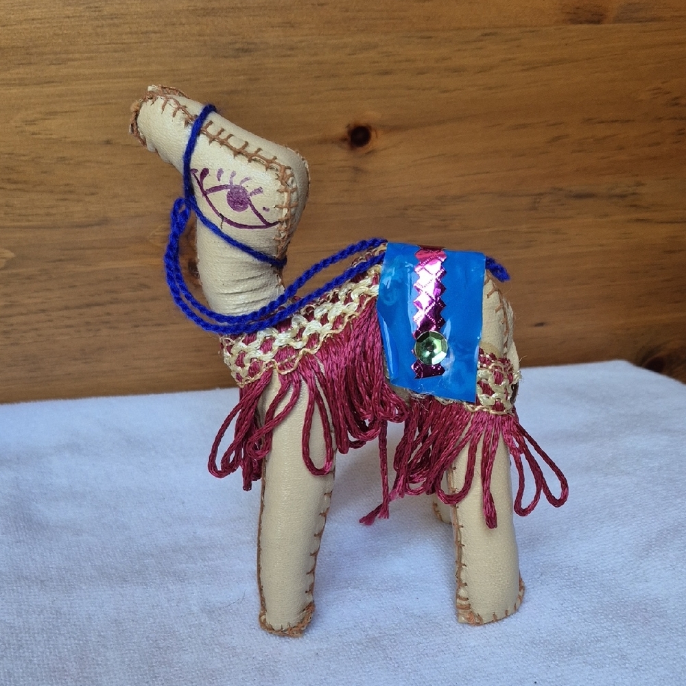 Vintage Egyptian Leather Wrapped Camel